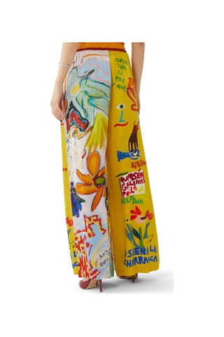 Alemais Çarpıcı Geniş Paça Pantolon Çok Renkli