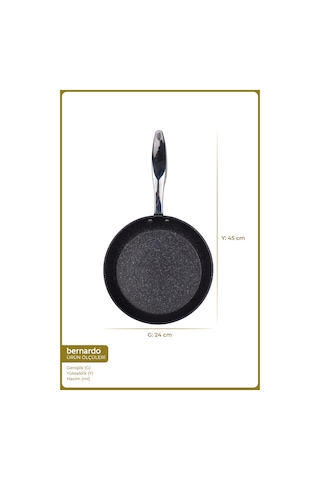 Bernardo Chef Line Granit Tava Siyah 24cm