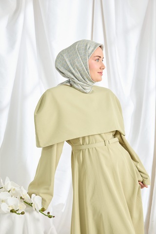 Silk Home Twill İpek Eşarp Mini Bouquet Mavi - Gri