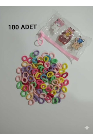Lastik Toka Küçük Renkli Siyah Karışık 100 Lü 2 Paket Çok Renkli
