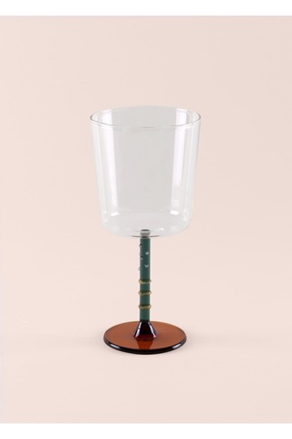 The Mia Line Şarap Kadehi Yeşil 300 Ml Şeffaf