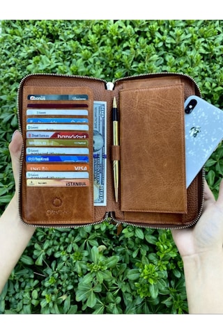 Taba Unisex Telefon Cüzdanı El Çantası Taba