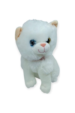 Sesli Peluş Kedi Van Kedisi 25 Cm - Beyaz