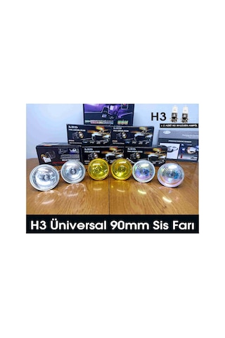Universal H3 Sis Farı 90mm 2 Adet Beyaz