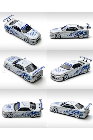 Time Micro 1/64 Skyline Gt-r R34 Drift Flame White 2026 Nightingale