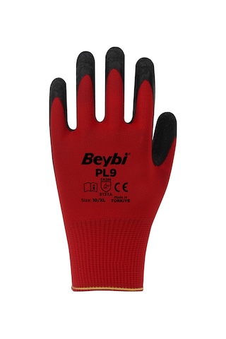 Pl9 Polyester Örme Lateks Eldiven 12 Çift