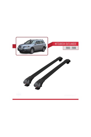 Mitsubishi Outlander 2003-2008 Arası İle Uyumlu Ace-1 Ara Atkı Tavan Barı Siyah
