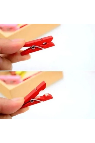 100lü Renkli Ahşap Mandal Seti 2.5 Cm Çok Renkli