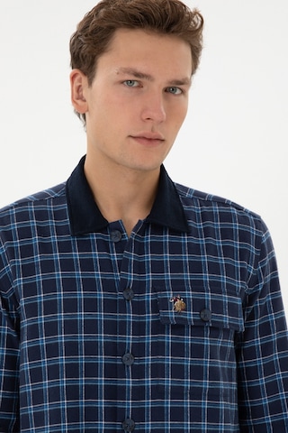 U.s. Polo Assn. Erkek İndigo Gömlek Desenli 50316574-vr028 Indigo
