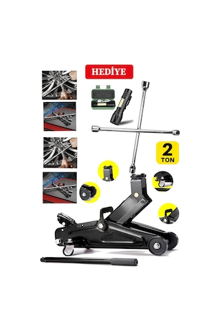 2 Ton Tekelekli Hidrolik Araç Krikosu + 4'lü Bijon Seti Beraber