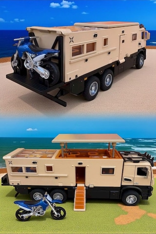 95620 Sesli Ve Işıklı Çek Bırak Motorlu Oyuncak Model Karavan 39257801