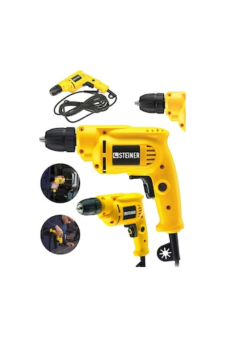 Steiner 1400 Watt 10 Mm Kablolu Darbesiz Vidalama Matkap Sarı
