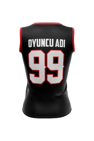 Acr Giyim Voleybol Forması Dijital Baskı Kişiye Özel Tasarım Tek Üst Siyah