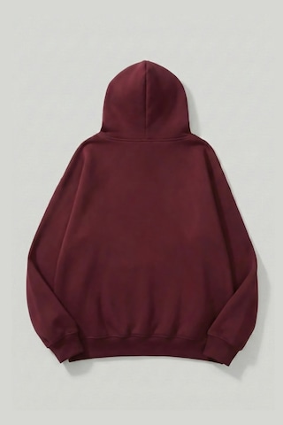 Uyguntarz Unisex Yumuşak Dokulu Caliwest Baskılı Tasarım Oversize 3 İplik Hoodie Sweatshirt Bordo