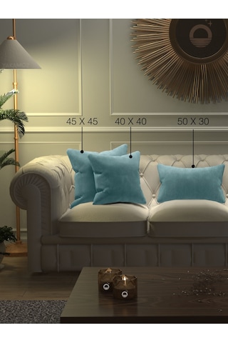 Br Yakamoz Nil Yeşili Kırlent , Yastık Kılıfı Kadife Görünümlü Velvet Touch Serisi Nil Yeşili