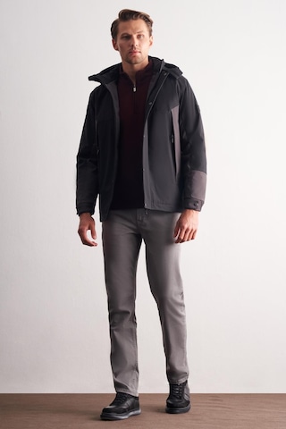 Siyah - Antrasit Kapüşonlu Yaka Bondid Yırtmaçsız Casual Mont 1007255134 Siyah - Antrasit