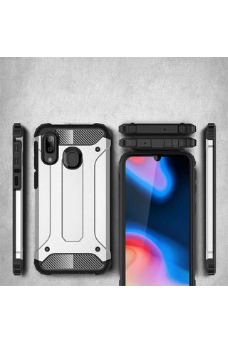 Noktaks - Samsung Galaxy A40 Uyumlu - Kılıf Çift Katman Zırh Tank Crash Military Kapak - Gold