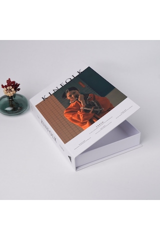 Bak Gel Al Kitap Görünümlü Dekoratif Kutu, Iskandinav Tarzı Gizli Saklama Kutusu Kınfolk