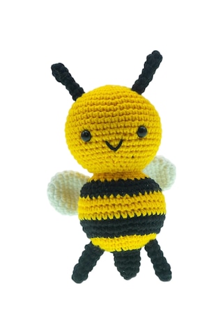 Amigurumi Arı Figür 13 Cm El Yapımı Pamuk İp Örgü Dekoratif Obje