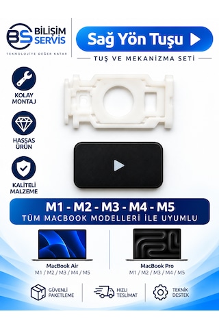Apple Uyumlu Macbook Pro & Air M1-m2-m3-m4-m5 Sağ Yön Tuşu Ve Mekanizma Seti Apple Uyumlu Macbook Pro & Air M1-m2-m3-m4-m5 Sağ Yön Tuşu Ve Mekanizma Seti