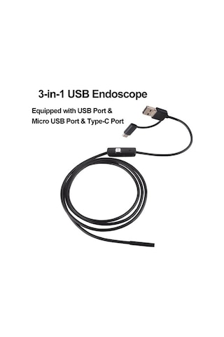Flybuy An100 3'lü Endüstriyel Endoskop - Ip67 Su Geçirmez, 5.5mm Lens, 5m Kablo, Usb/type-c Bağlantı/