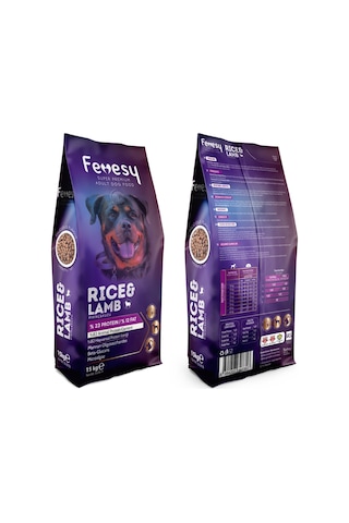 Fevesy Kuzu & Pirinçli Yetişkin Köpek Maması 15 KG