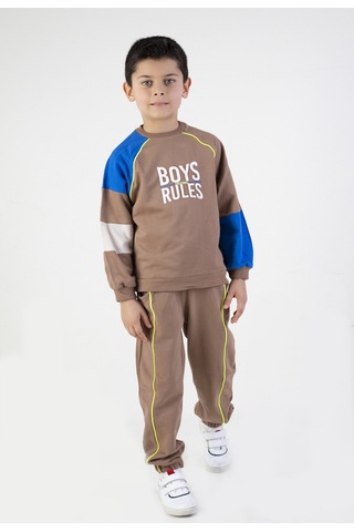 Erkek Çocuk Boys Rules Baskılı Örme Basic Eşofman Takımı 001