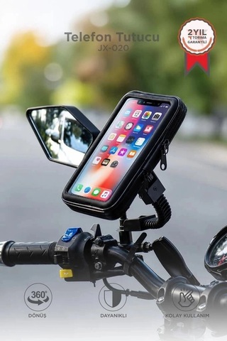 Delux Serisi Torima Telefon Tutucu Jx100 Siyah Scooter Aksesuarı Ulaşım Gereci Dokunmatik Kılıf