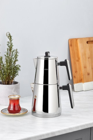 Karaca Powersteel Pro 316+ Space Maxi Çelik İndüksiyon Tabanlı Çaydanlık Takımı