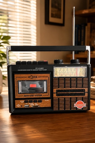 Fepe Fp-319bt Elektrikli Nostaljik Kaset Çalar Radyo - Bluetooth, Usb, Sd Müzik Çalar