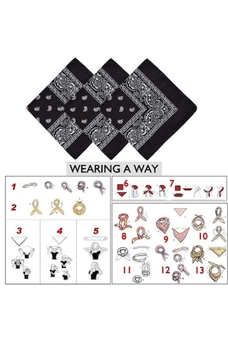 Melek Kare Bandana Fular Kırmızı