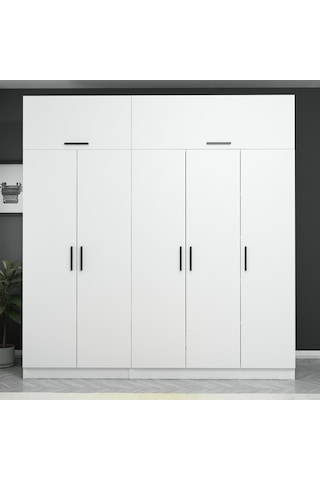 Kale 5 Kapaklı Zincir Dolap-yüklük - Beyaz 235cm