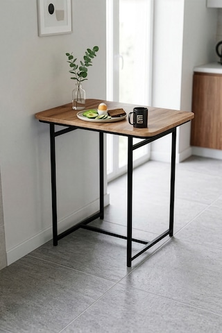 Mutfak Masası Modern 2 Kişilik Yemek Masası Şık Dayanıklı Balkon Cafe Bahçe Masa Minör 9816 Atlantik Kahverengi