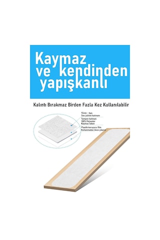 Halifleks Yapışkan Tabanlı Merdiven Basamak Paspası Rip Halı Kaymaz Tabanlı - Beyaz Null