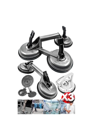 Premium Yüksek Kalite Cam Fayans Kaldırma Metal Alüminyum 3-2-1 3lü Set Cam Fayans Taşıma Vantuz