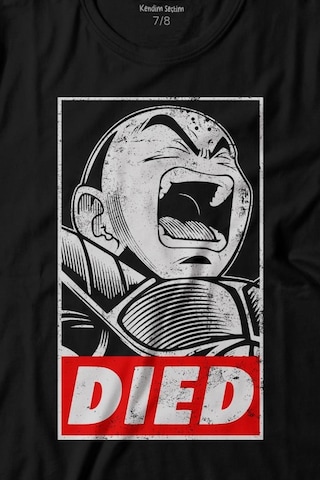 Kendim Seçtim Dragon Ball Krillin Anime Dizi Urban Baskılı Tişört Çocuk T-shirt 001