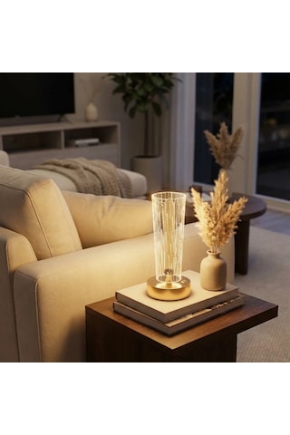 River World 3 Renk Işık Modlu Dekoratif Şarjlı Kristal Nokta Model Silindirik Çok Renkli