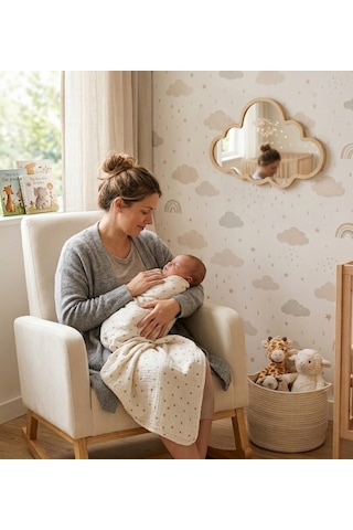 Missidea Bebek Odası Bulut Ayna Ahşap