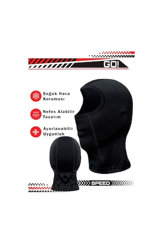Hnc Sport Motosiklet Balaklava Nefes Alan Motorcu Termal Maske - Çok Amaçlı Sporcu Maskesi Siyah