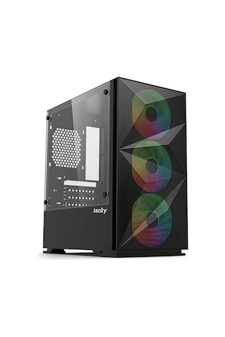 İzoly B709 Cyperpunk Tempered Glass 550W Matx Gaming Bilgisayar Kasası