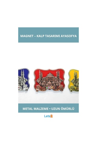 Yöresel Ayasofya Magnet Şık Metal Dekoratif Hediye 1 Adet