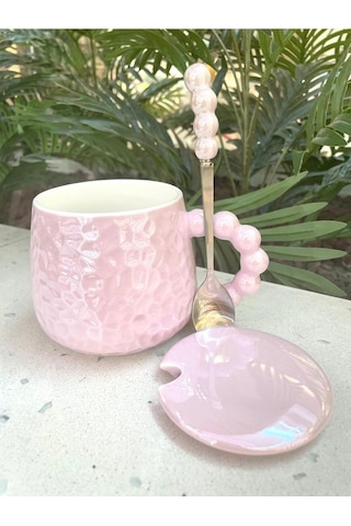 İnci Kupa Mug Lila-kupa Kapak Ve Kaşık