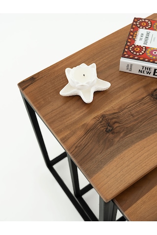 3'lü Ceviz Ağacı Eko Zigon Sehpa