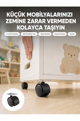 Sehpa Ve Ekipmanlar İçin Kilitsiz 4 Cm Ayak 4 Lü Sarı
