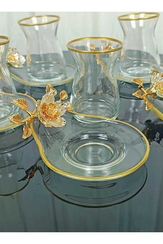 Çnr Home Collection Lüxs 6 Kişilik Çay Seti Beyaz