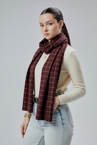 Derikem Kadın Yumuşak Dokulu Ekose Model Kışlık Şal Bordo