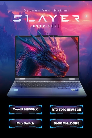 Game Garaj Slayer X9t2-5070 C2 Intel Core İ9 14900hx 16gb Ram 1tb Ssd Rtx5070 15.3" 180hz Qhd+ Ips Freedos Gaming Laptop