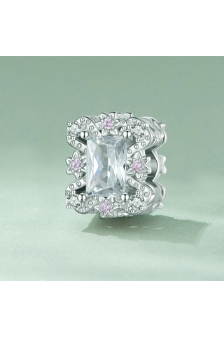 Bsc739 S925 Ayar Gümüş Kaplama Beyaz Altın Zirkonya Çiçek Bilezik Boncuk Çok Renkli