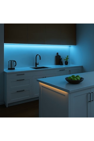 Cob Led Şerit 320/led 5m 12v Beyaz Işık 8mm Ip20 Aydınlatma Hortumu Kendinden Yapışkanlı Adaptör Dahil