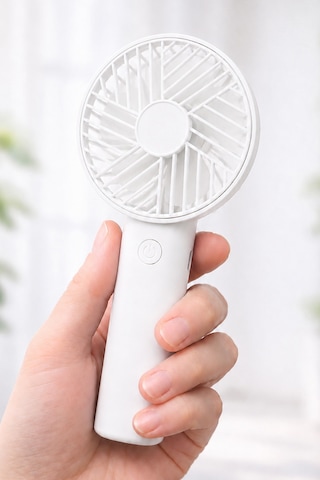Standlı 3 Mod Şarjlı El Fanı 3 Kademe Seyahat Masaüstü Vantilatör Taşınabilir Mini Fan Beyaz F137
